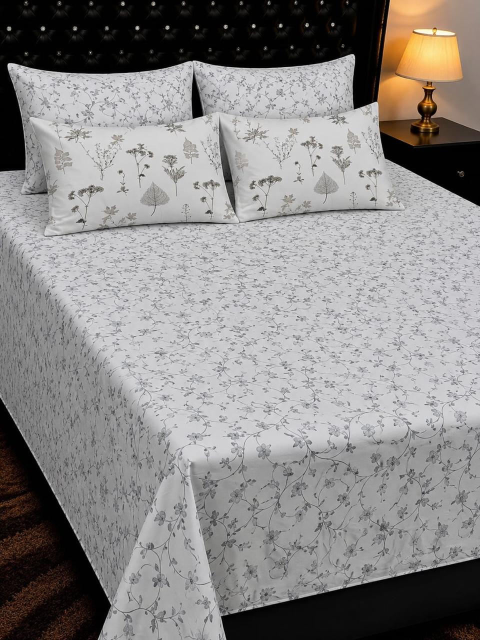 5 PC Export Quality Pure Cotton King Size Bedsheet Set